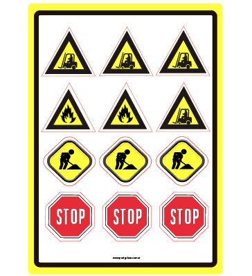 Stickers plancha Construcción troqueladas 12s 1u